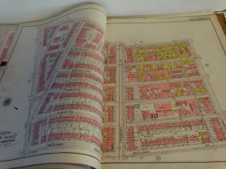 RARE Antique G.  W.  Bromley & co boston mass boston proper & back bay atlas 1908 8