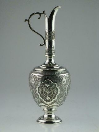 Antique Islamic Solid Silver Ewer Jug Circa 1890 2