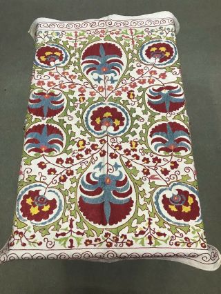 Tablecloth Hand Embroidered Suzani Pillow Cover Home Decor 31.  5 X 40.  2 Inches