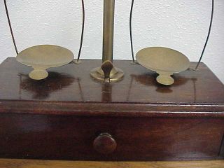 Vtg Portable Gold Balance Scale With Wooden Box & Attachments 4