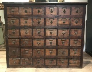 Victorian Bank Of Apothecary Drawers