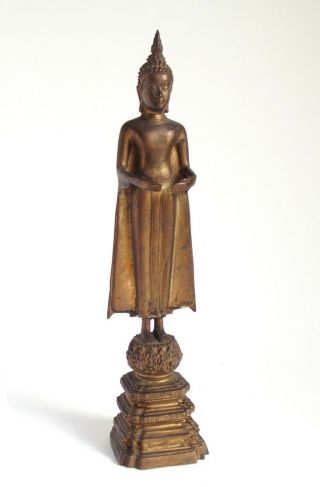Fine Antique 19th Century Thai Gilt Bronze Buddha