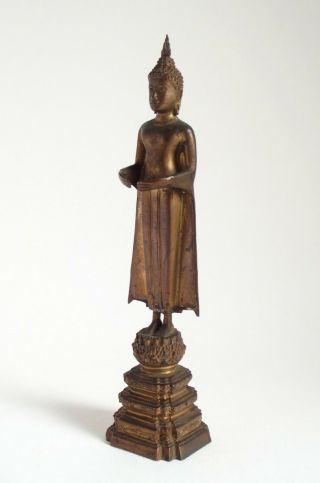 Fine antique 19th century Thai gilt bronze Buddha 3