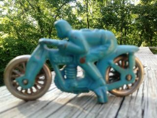 Early Hubley " Speed " Toy Motorcycle Racer - 5 Nickel Wheels Cast Repaint