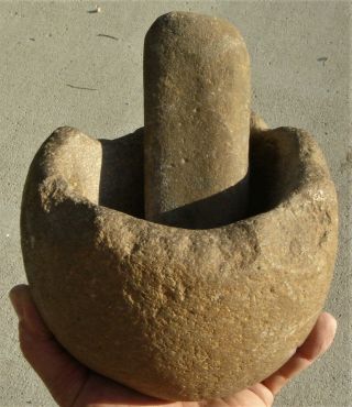 Mortar & Pestle,  Brown Stone: La Jolla,  California,  19th Century Find