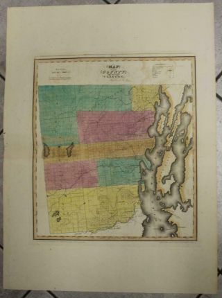 Clinton County York United States 1829 Burr Unusual Antique Map 1st Edition