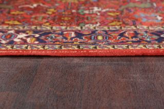 Vintage Geometric All - Over Heriz Serapi Area Rug Hand - Knotted Oriental Wool 7x10 11
