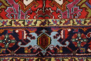 Vintage Geometric All - Over Heriz Serapi Area Rug Hand - Knotted Oriental Wool 7x10 5