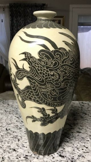 Estate Old Chinese Dragon Song Style Chizou Vase
