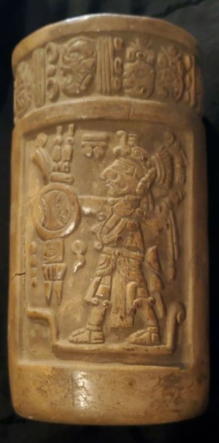 1200 Year Old Mayan Drinking Vessel From El Salvador With Baseball Scenes
