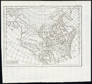 Antique Map - North America - Canada - Alaska - Vaugondy - 1772