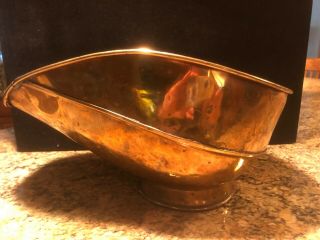 Antique BRASS Large Scale Pan Scoop Flat Bottom Stand 2