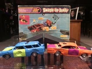 Vintage SSP Smash Up Derby Blast - Em Car Playset & Box Kenner 1957 Ford & Chevy 2