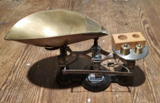 Antique General Store Seed Scales Ohaus U.  S.  A Newark Scale Nj Brass Weight
