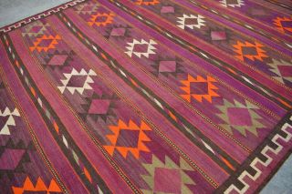 F649 Handmade Afghan Tribal Hazara Vintage Area Kelim Wool Rug 9 ' 10 x 16 ' 6 Feet 7