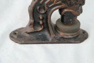 VINTAGE CAST IRON LIONS HEAD PAPER STAMP EMBOSSER FOR BAY DISTRICT LAND COMPANY 5