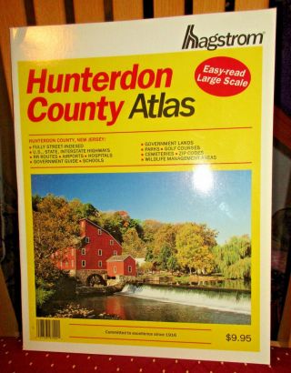 Vintage Hagstrom Atlas Map Of Hunterdon County Nj 1996 Paperback