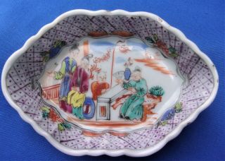 ANTIQUE CHINESE PORCELAIN FAMILLE ROSE Mandarin Pattern - SPOON TRAY - 18th.  Cen 5