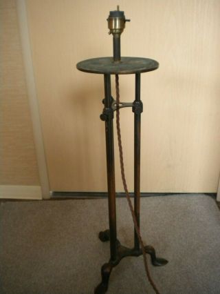 Vintage Arts And Crafts Copper And Brass Adjustable Table Lamp Base