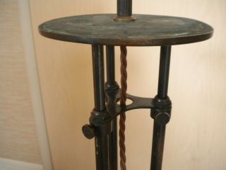 Vintage Arts and Crafts copper and brass adjustable table lamp base 5