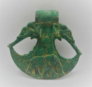 Circa 2000 - 1500bce Ancient Near Eastern Bronze Axe Head With Elephant Detail