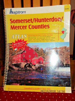 Vintage Hagstrom Atlas Map Of Somerset Hunterdon Mercer Counties Nj 2004