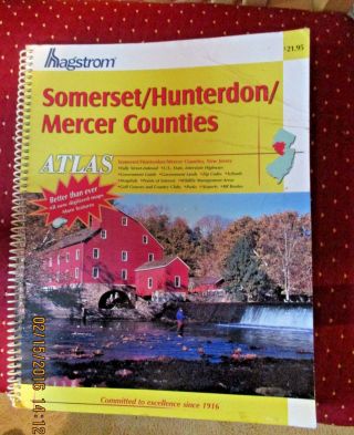 VINTAGE HAGSTROM ATLAS MAP OF SOMERSET HUNTERDON MERCER COUNTIES NJ 2004 3