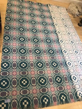 Large Double Sided Welsh Wool Tapestry Blanket 113”x98”