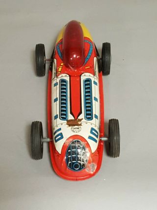 RARE Vintage Marx Lupor Made in USA 10 Race Car Tin Litho - Friction 2