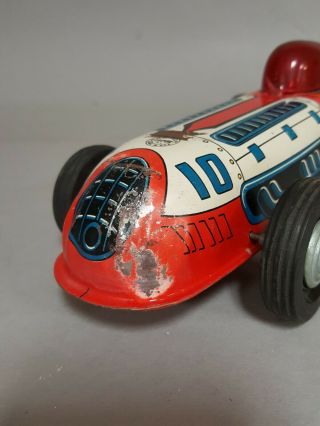 RARE Vintage Marx Lupor Made in USA 10 Race Car Tin Litho - Friction 8