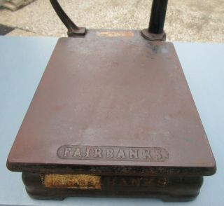 Antique FAIRBANKS Brass Cast Iron 50 Lb Counter Top Platform Scales 7
