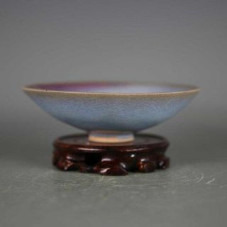 Chinese Old Jun Kiln Flambe Purple Crackle Glaze Porcelain Bowl