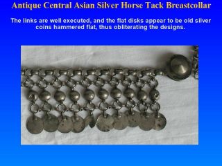 Antique Central Asian SILVER Horse Tack Breast Collar 665 grams=21.  4 oz t=1.  5 lb 6