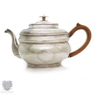 Georgian Antique Irish Sterling Silver Teapot Large Size Dublin 1807