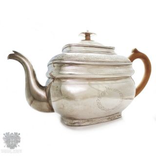 Georgian antique Irish sterling silver teapot large size Dublin 1807 5