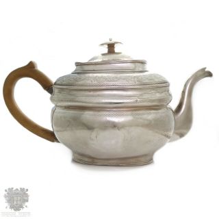 Georgian antique Irish sterling silver teapot large size Dublin 1807 9