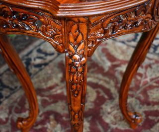 1910s Antique French Louis XV Mahogany & Satinwood inlay side End tables 10