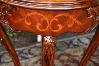 1910s Antique French Louis XV Mahogany & Satinwood inlay side End tables 8