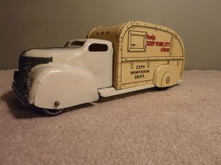 Marx City Sanitation Department Truck 1940 ' s Tin Toy 13 