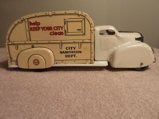 Marx City Sanitation Department Truck 1940 ' s Tin Toy 13 