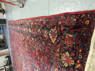 8 ' 5  x11 ' 6  Handmade Antique Persian Sarouk Rug 8