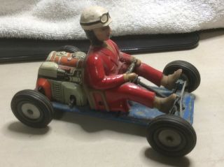 Vintage Schuco Go - Kart Red Micro Racer Tin Toy As Found Don’t Have Key So