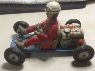 Vintage Schuco Go - Kart Red Micro Racer Tin Toy As Found Don’t Have Key So 3