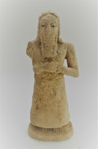 Scarce Circa 2500 - 2000bce Ancient Near Eastern Terracotta Worshipper Statue.
