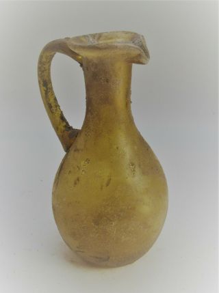 Ancient Roman Glass Iridescent Ewer 200 - 300ad