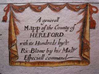 Map,  Richard Blome,  Herefordshire,  1673,  Antique