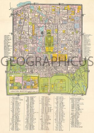 1922 Bilingual Chinese And English City Map Or Plan Of Beijing / Peking China