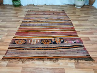 Moroccan Handmade Rug - Vintage Berber - 4 ' 5  x 6 ' 6  Bohimean Tribal Art 5