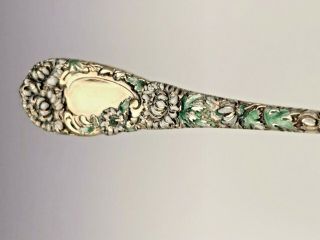 Chrysanthemum by Durgin Sterling Silver Sardine Fork with Enameled Accents 6.  25 