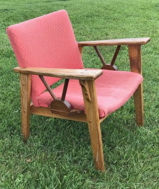 RARE A.  BRANDT Ranch Oak Chair Wagon Wheel Design Arm / Side Chair 1950’s MCM 2